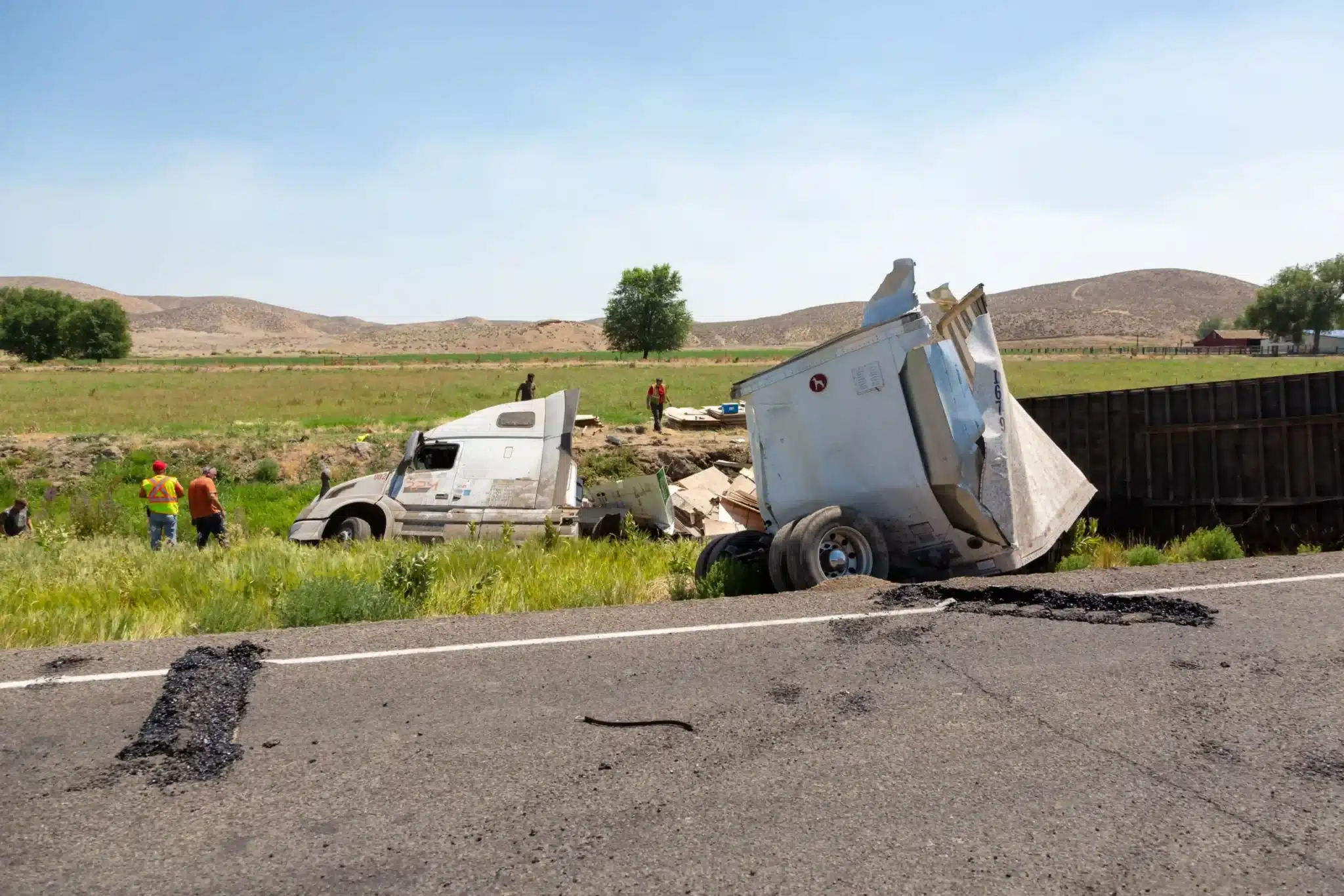 Truck accident on the highway