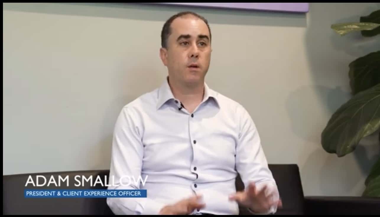 Attorney Adam Smallow answering questions in an interview