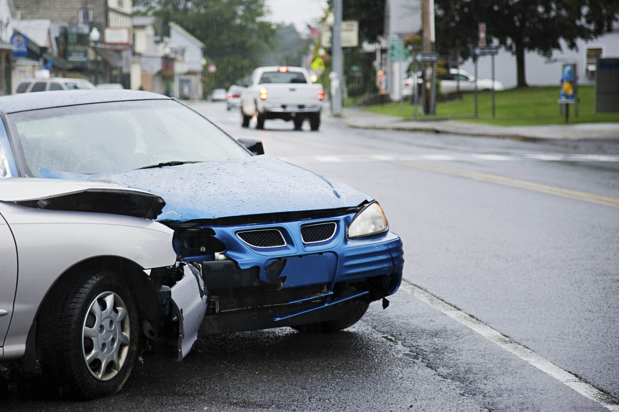 a car in an accident on the road